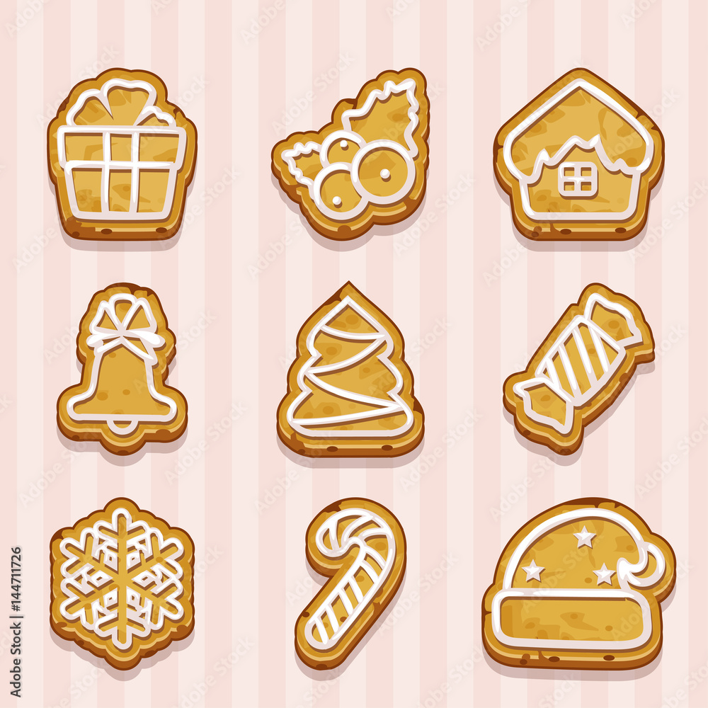 shaped cookies for Christmas and New Year shaped cookies for Christmas and New Year