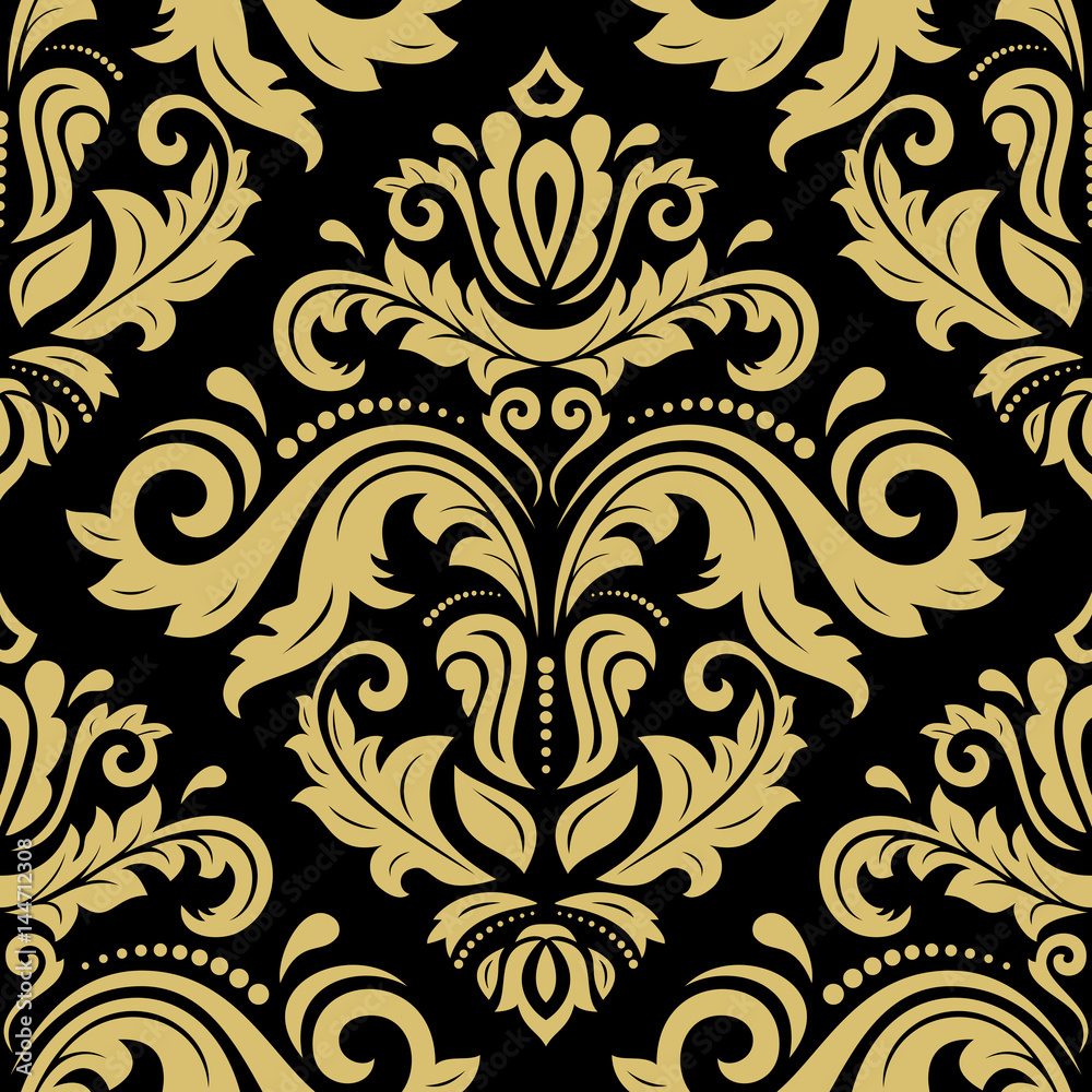 Classic seamless vector golden pattern. Traditional orient ornament. Classic vintage background Classic seamless vector golden pattern. Traditional orient ornament. Classic vintage background