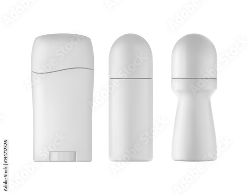 Deodorant bottles set on white background. 3D illustration. © inspiring.team