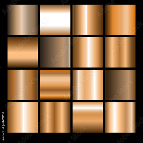 Set of bronze gradients