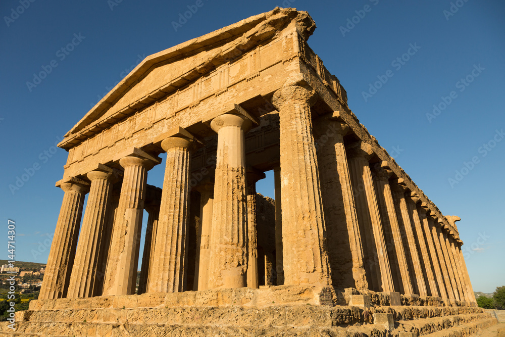 ruins of the ancient Greek temple of Concordia in the Valley of Temples, Agrigento, Sicily