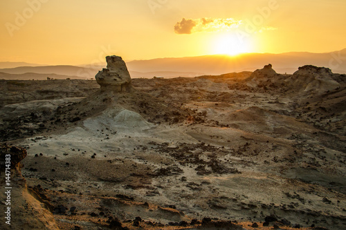 The sunrise in Tatacoa desert in Colombia photo