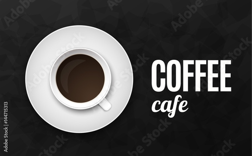  Luxury black background vector illustration with coffee cup