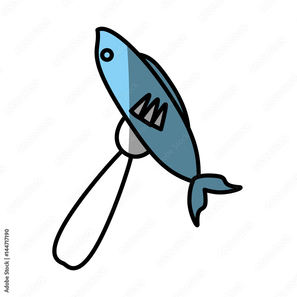 fish with fork picnic shadow vector illustration eps 10 fish with fork picnic shadow vector illustration eps 10