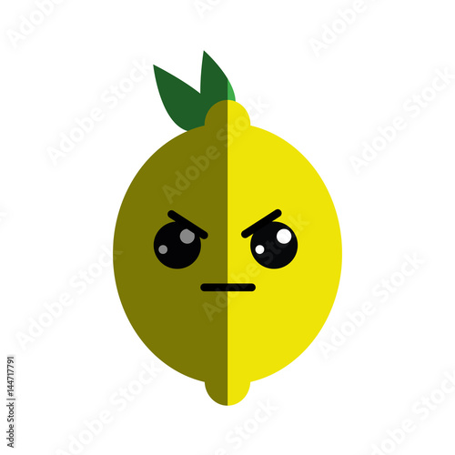 kawaii nice angry lemon icon