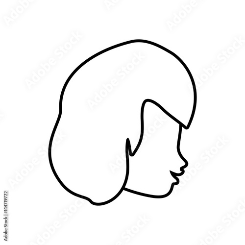 profile woman romantic image outline vector illustration eps 10