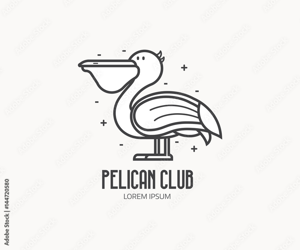 White Pelican Logo Or Label Template In Linear Style Large Sea Bird Icon In Thin Line Design Stock ベクター Adobe Stock White Pelican Logo Or Label Template In Linear Style Large Sea Bird Icon In Thin Line Design Stock ベクター Adobe Stock