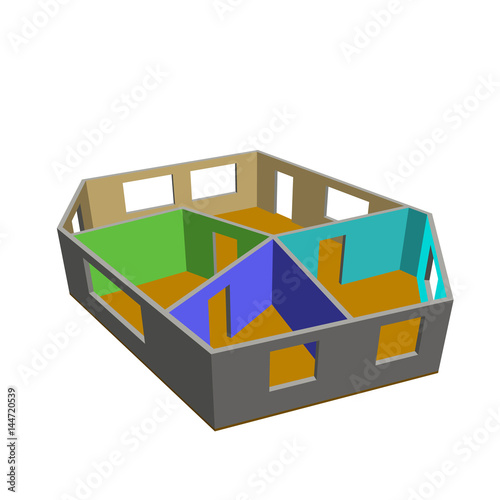 Empty room plan.Isolated on...