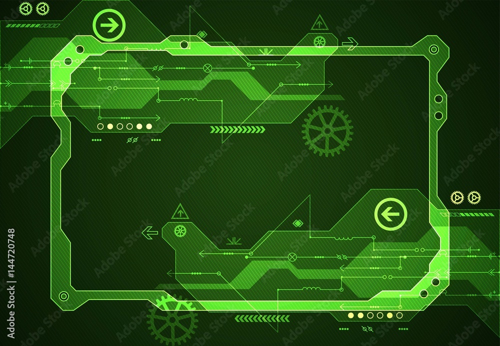 Obraz premium Abstract green digital communication technology background.