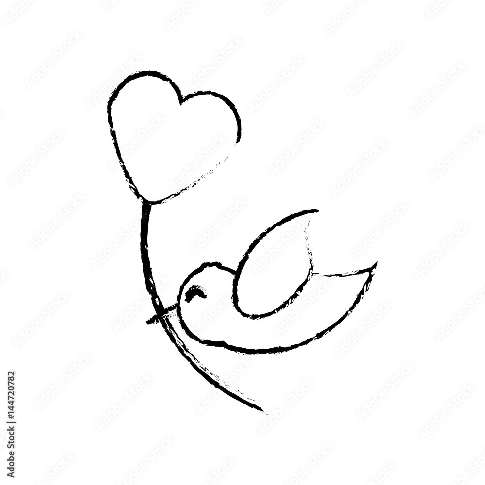 bird love heart romance sketch vector illustration eps 10 bird love heart romance sketch vector illustration eps 10