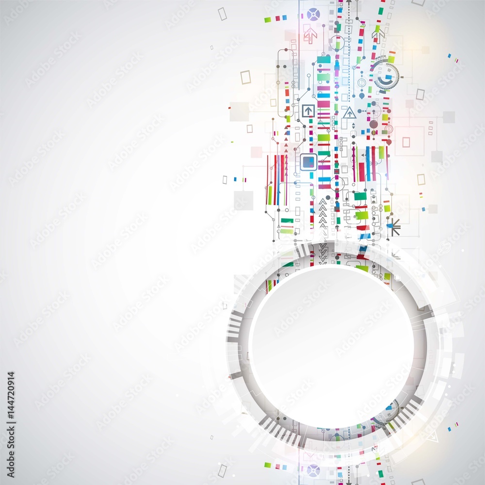 Abstract background with various technological elements. Abstract background with various technological elements.