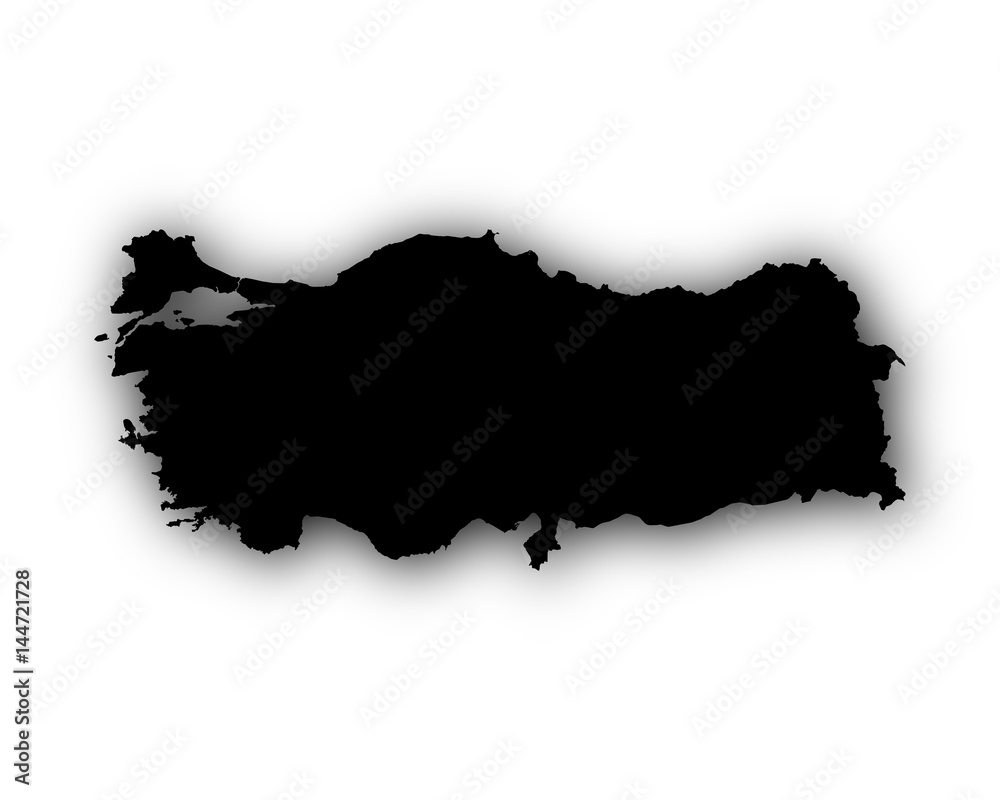 Karte der Türkei mit Schatten
