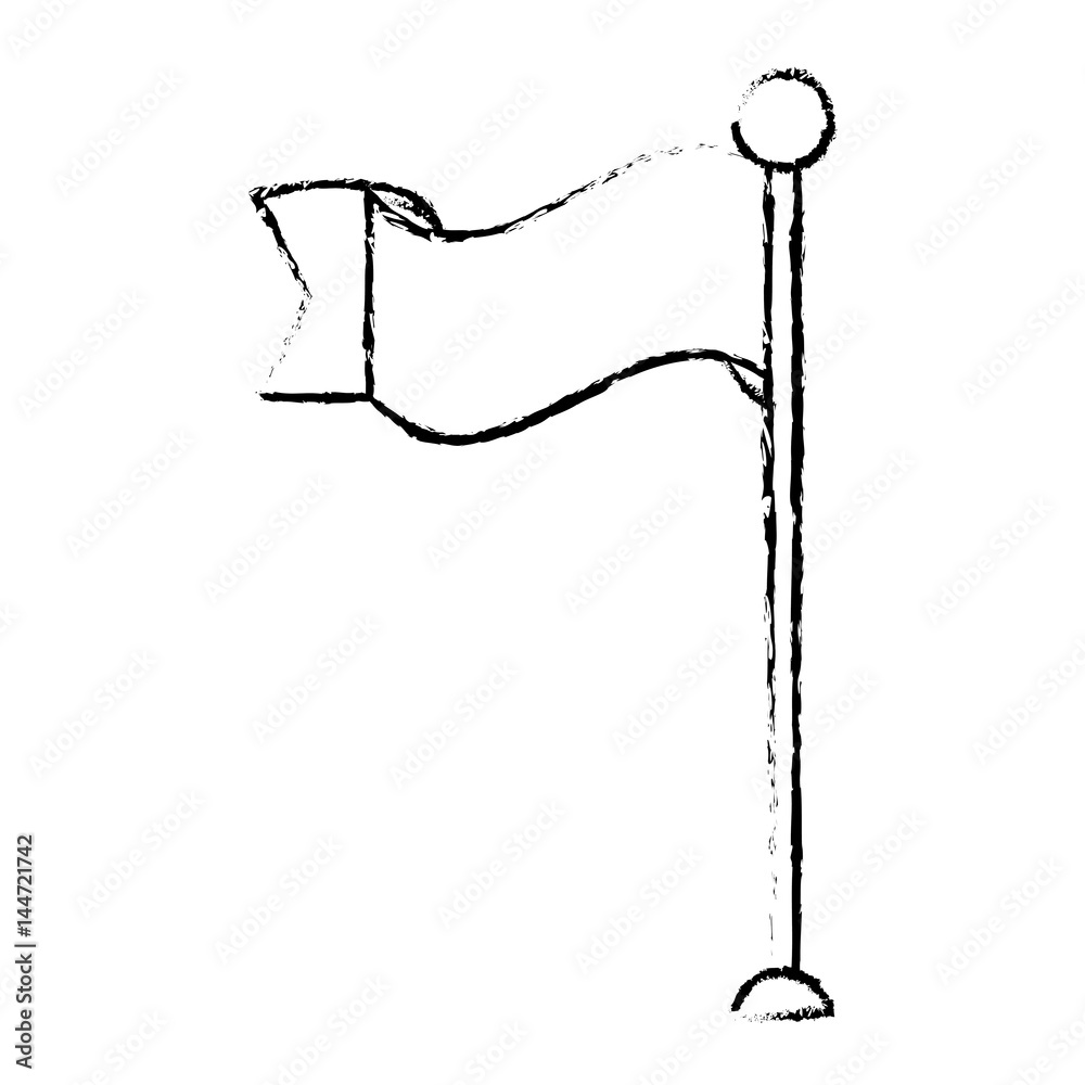 pole flag banner empty sketch vector illustration eps 10