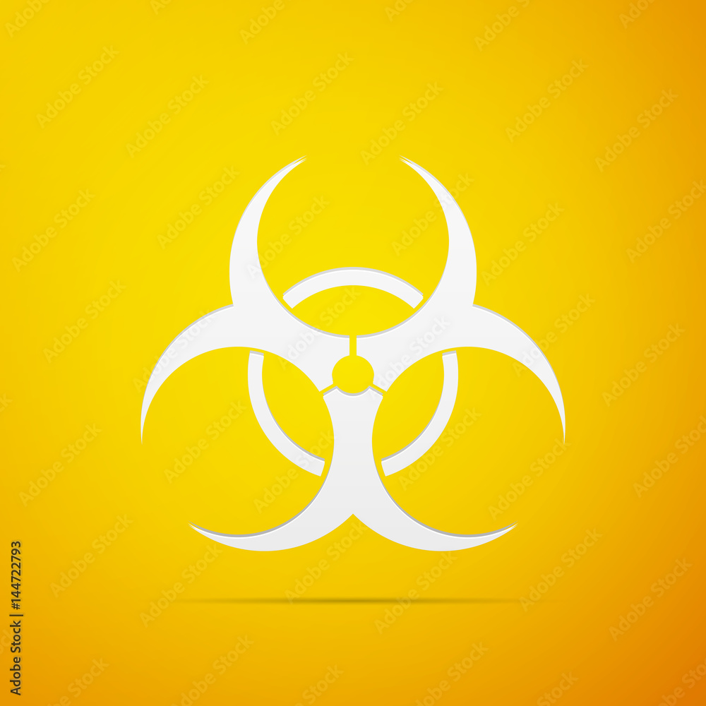 Biohazard symbol flat icon on yellow background. Vector Illustration Biohazard symbol flat icon on yellow background. Vector Illustration