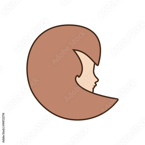 female face profile character vector illustration eps 10