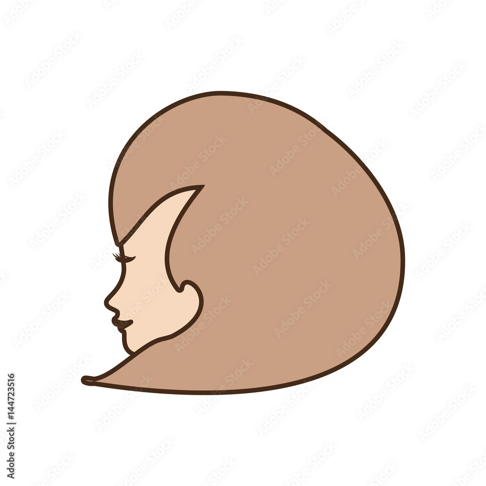 female face profile character vector illustration eps 10