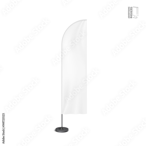White outdoor feather flag, stander advertising banner shield