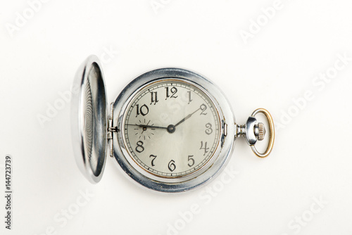 pocket watch on white background