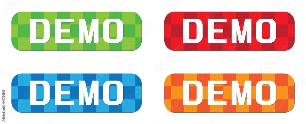 DEMO text, on rectangle, zig zag pattern stamp sign. DEMO text, on rectangle, zig zag pattern stamp sign.