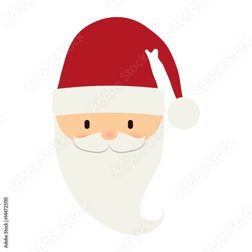 cute santa claus cartoon icon over white backgorund. colorful design. vector illustration