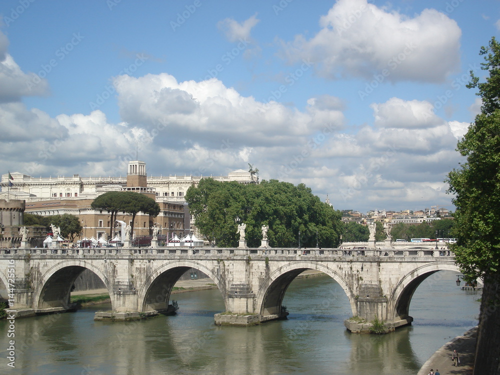 Bridge of Angels in Rome, Italy