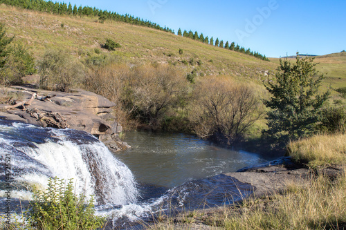 Little waterfall and river near Underberg, Kwazulu Natal