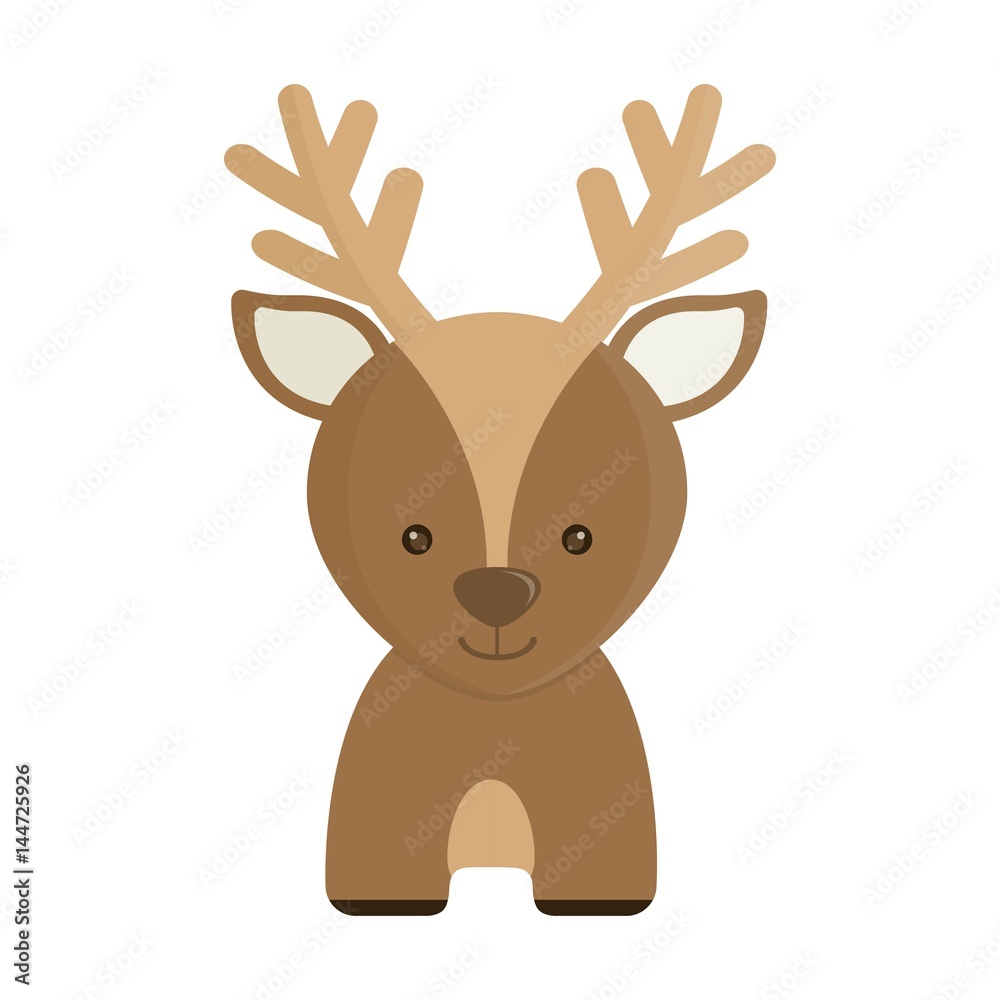Obraz premium cute deer icon over white background. colorful design. vector illustration