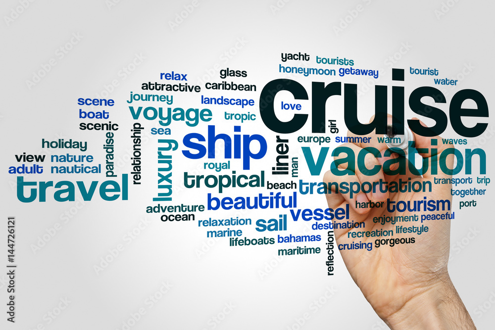 Cruise word cloud concept on grey background Cruise word cloud concept on grey background