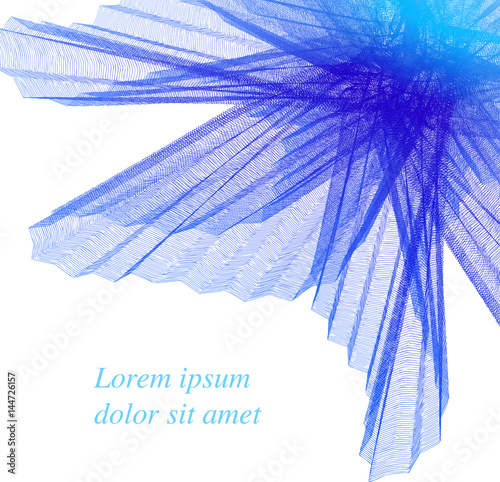 Abstract banner background. Fantastic delicate flower. Blue design element.