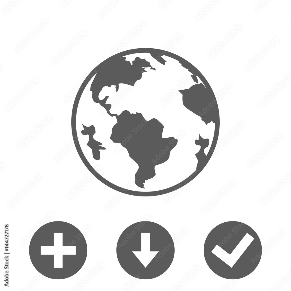 Earth icon stock vector illustration flat design Earth icon stock vector illustration flat design