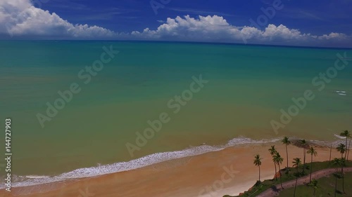 Aerial view in Barra do Cahy beach, Discovery Coast in Bahia Brazil. February, 2017. photo