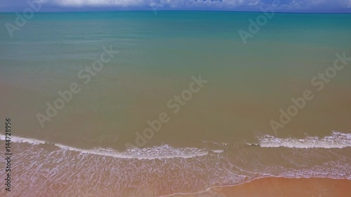 Aerial view in Barra do Cahy beach, Discovery Coast in Bahia Brazil. February, 2017. photo