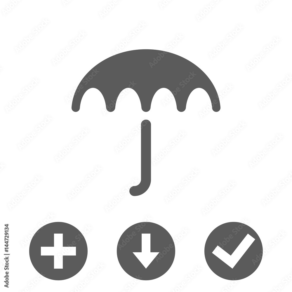 Umbrella vector icon. Rain protection symbol. Flat design style Umbrella vector icon. Rain protection symbol. Flat design style