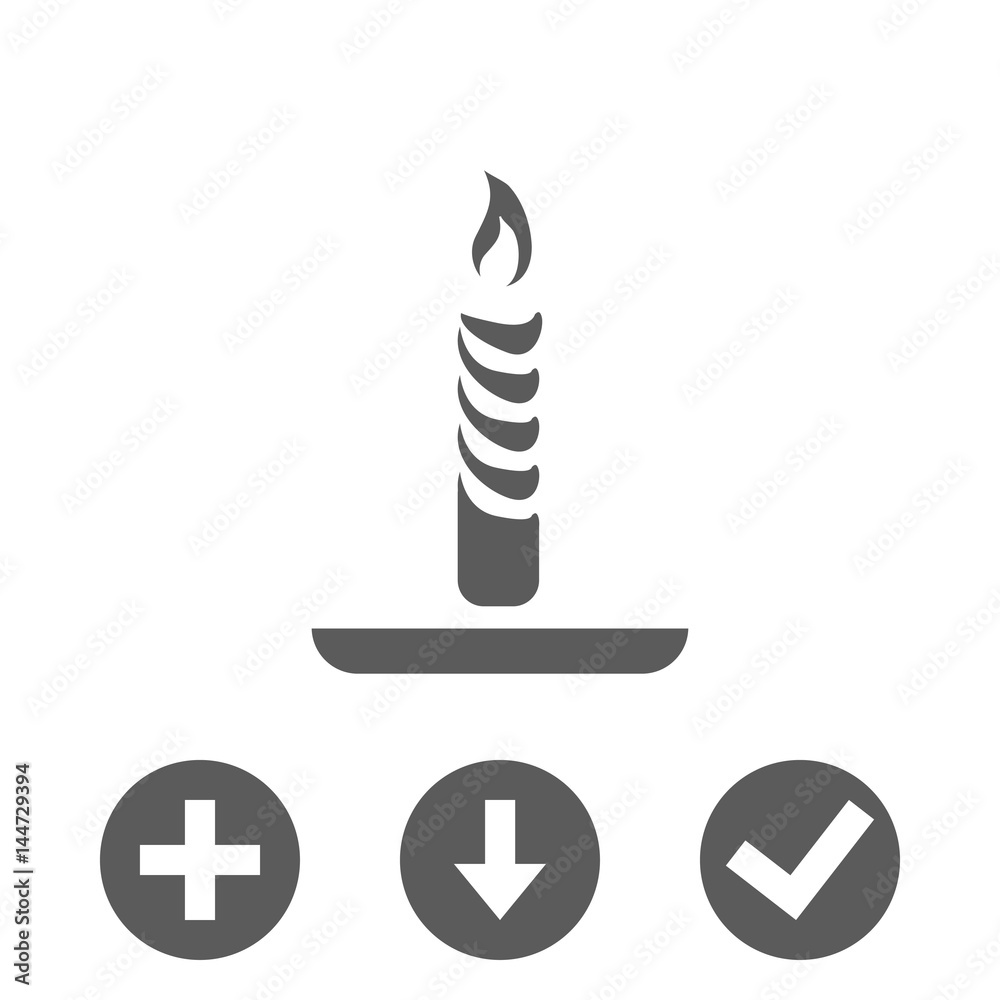 Fototapeta premium candle icon stock vector illustration flat design