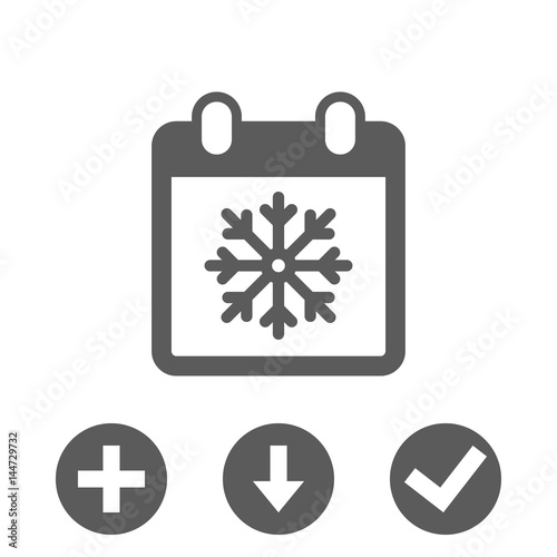 winter calendar icon stock vector illustration flat design