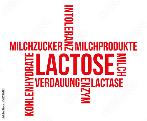 Lactose - Milchzucker - Laktose - Lactoseintoleranz Wordcloud