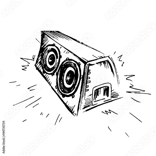 Subwoofer sketch icon. Simple illustration of subwoofer vector icon for web