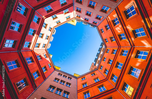 Octagon shape building inner court photo