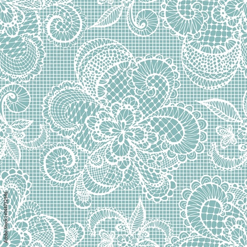lace flowers decoration element. Seamless vector  background