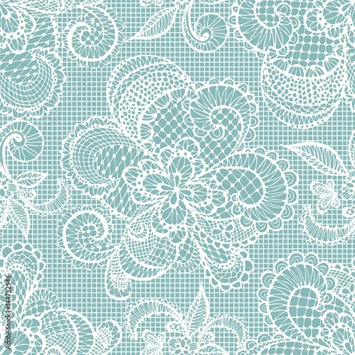 lace flowers decoration element. Seamless vector background