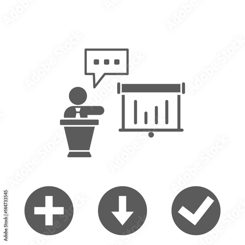 lectern with microphone icon stock vector illustration flat design