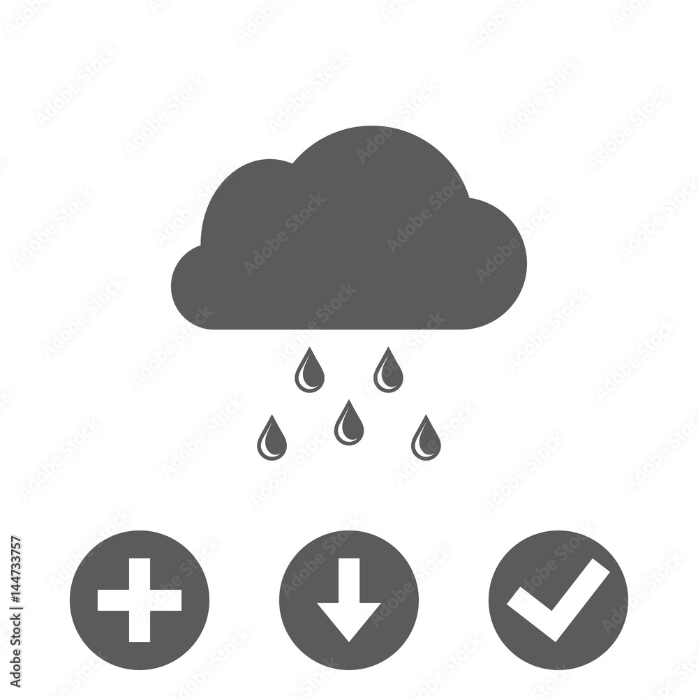cloud with rain drops icon stock vector illustration flat design cloud with rain drops icon stock vector illustration flat design