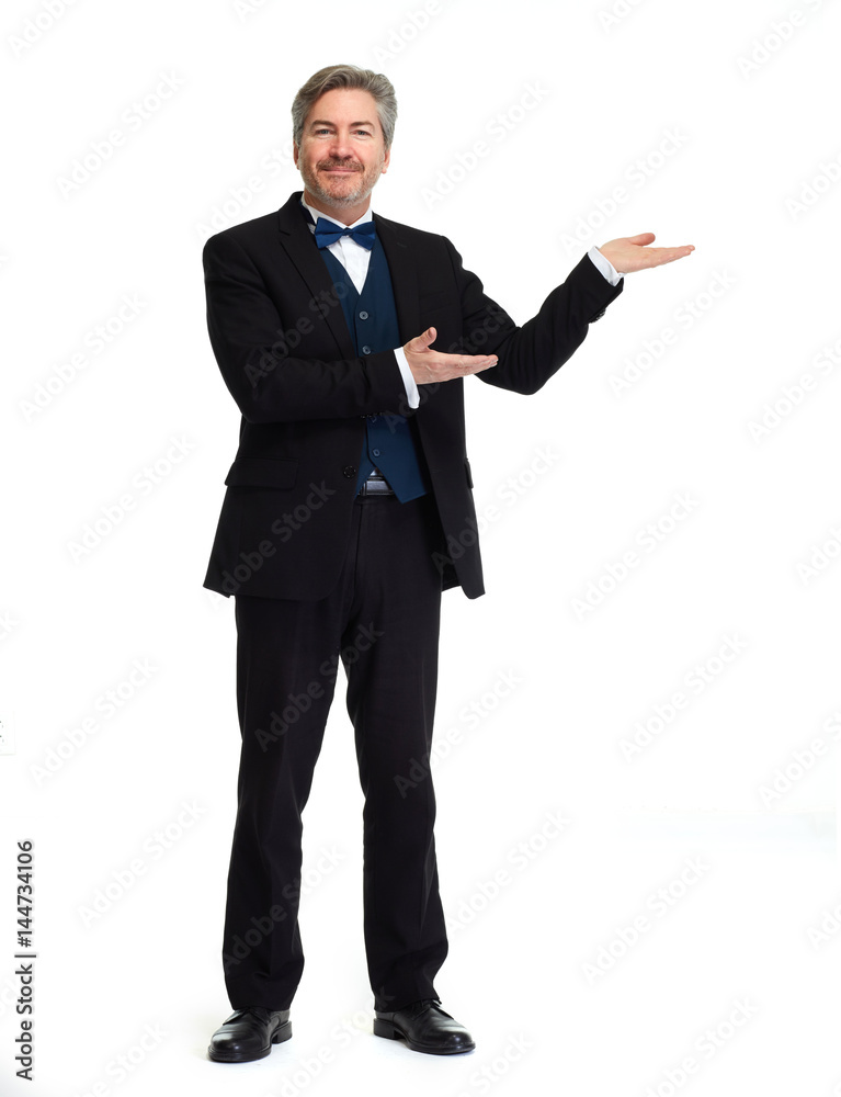 Man presenting copy space Man presenting copy space