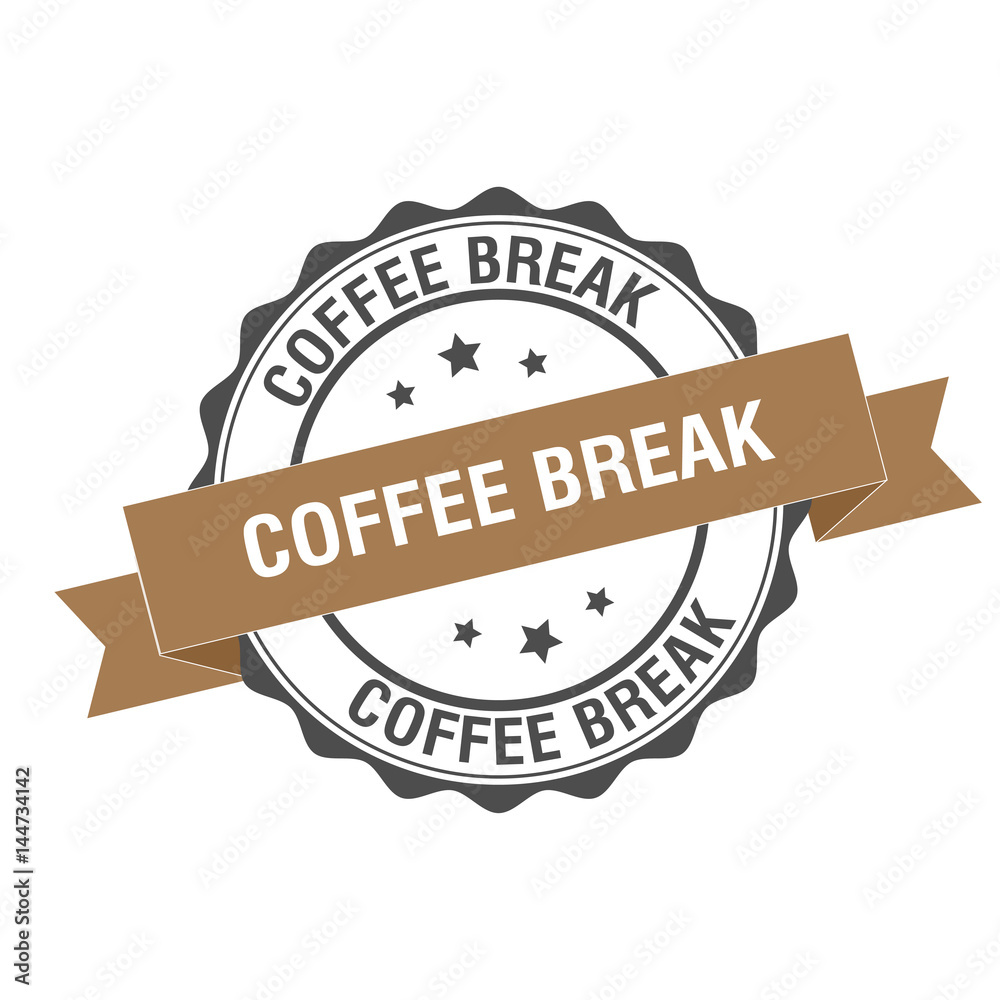 Obraz premium Coffee break stamp illustration