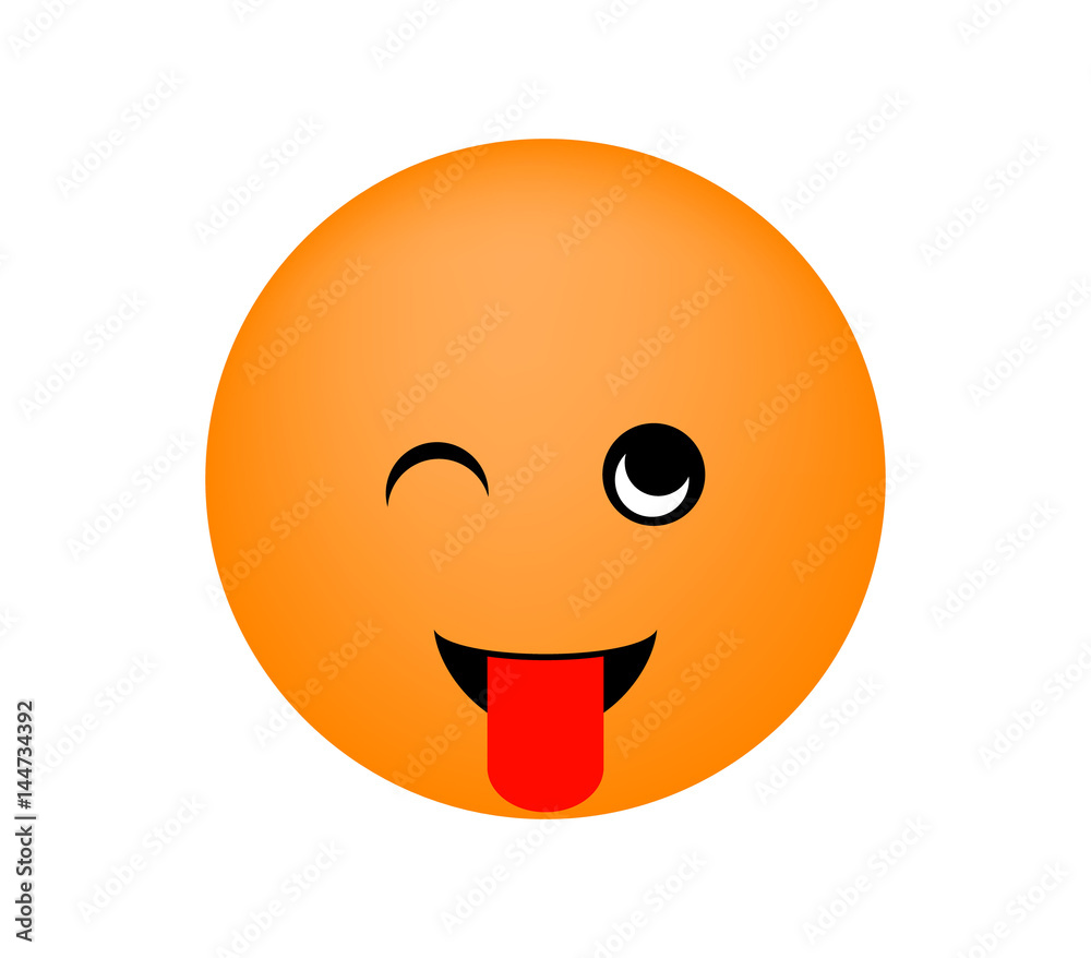 Fototapeta premium Emoticon vector illustration. face on a white background.