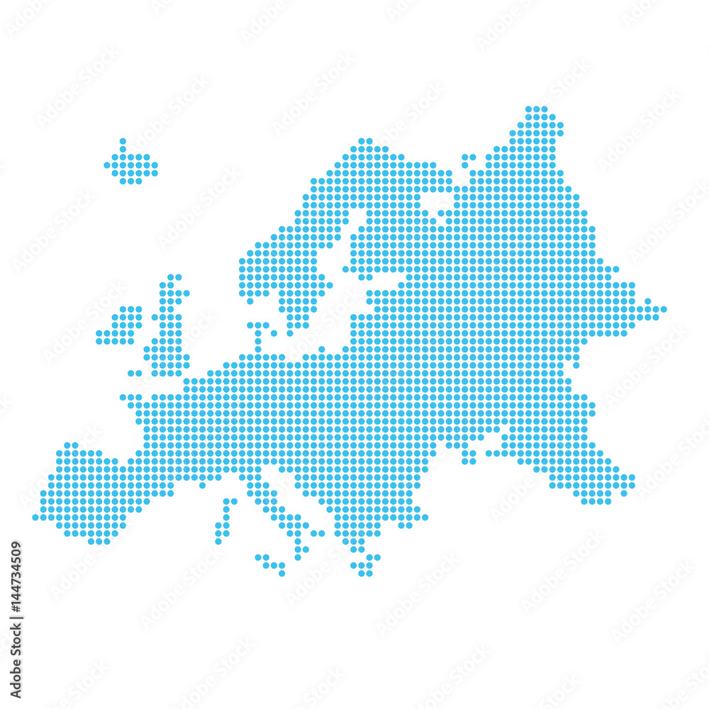 Europe map made of dots