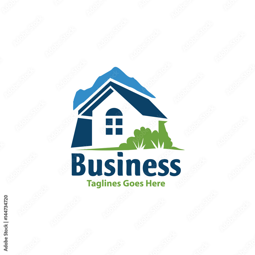 Village House Logo Real Estate logo vector. Cottage Farm Logotype concept icon
