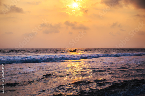 Sunset over the waters of the Indian Ocean.