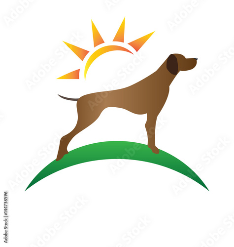 Dog in the park icon silhouette logo