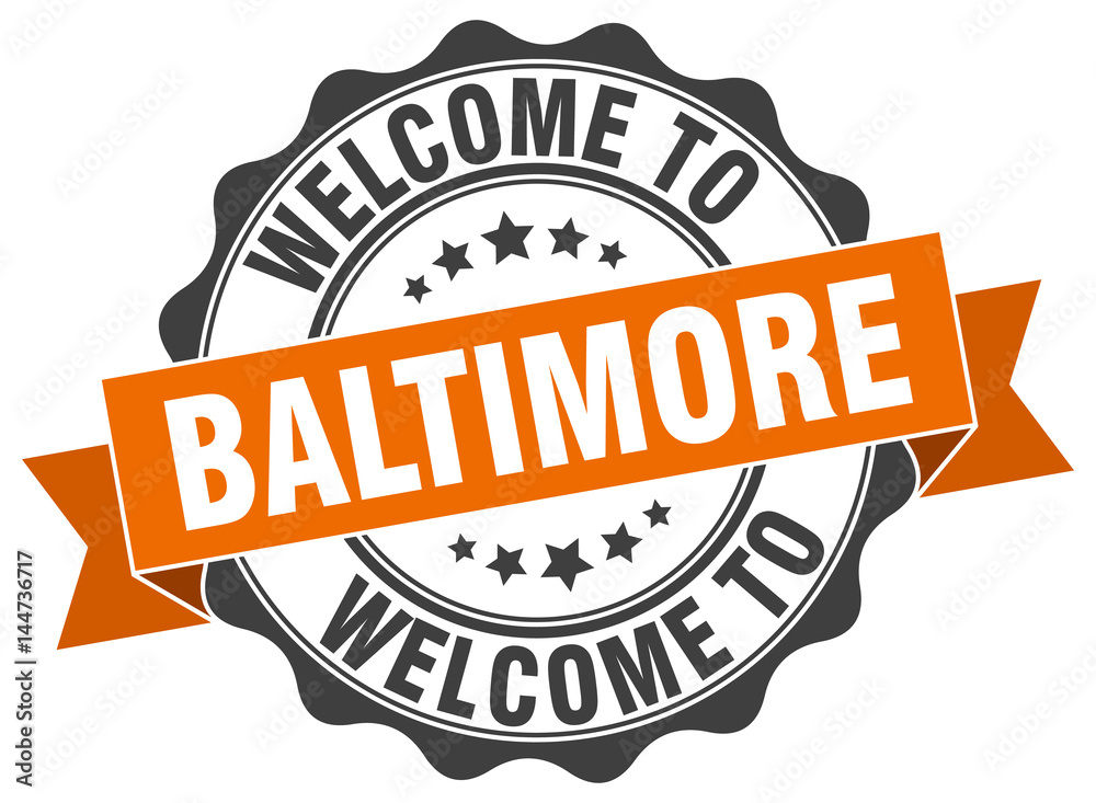 Obraz premium Baltimore round ribbon seal